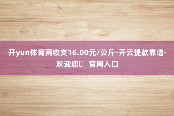 开yun体育网收支16.00元/公斤-开云提款靠谱·欢迎您✅ 官网入口