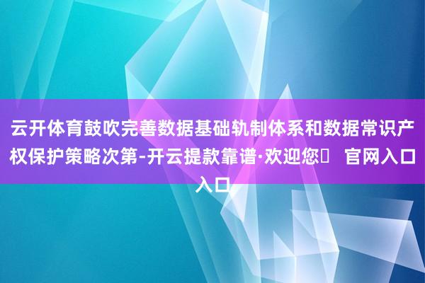 云开体育鼓吹完善数据基础轨制体系和数据常识产权保护策略次第-开云提款靠谱·欢迎您✅ 官网入口