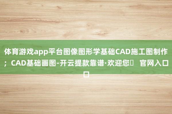 体育游戏app平台图像图形学基础CAD施工图制作；CAD基础画图-开云提款靠谱·欢迎您✅ 官网入口